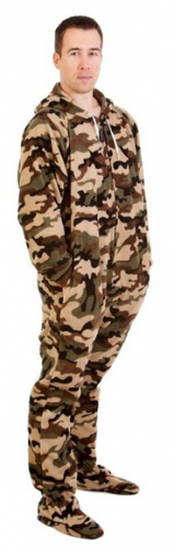 Forever Lazy Unisex Footed Adult Onesie Camo